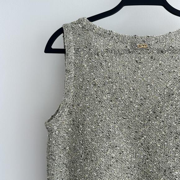 St John Sport Sweater Vest Womens Medium Gray Textured Knit Wool Boucle Tank Top - Picture 11 of 13